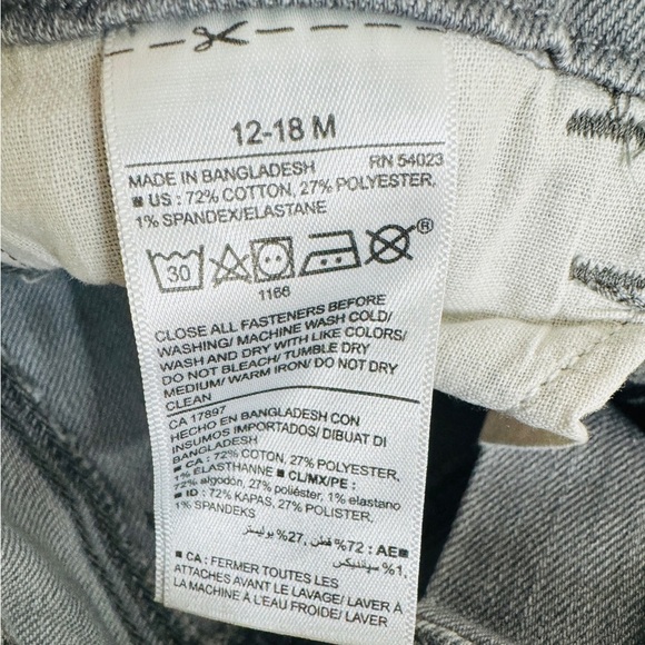 NEW WITH TAG OLD NAVY BOY 12-18mo Karate Skinny Gray Jeans - Picture 12 of 16